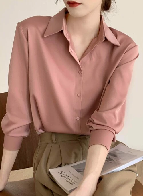 Old Rose Pink Long Sleeves Shirt | Taehyung – BTS