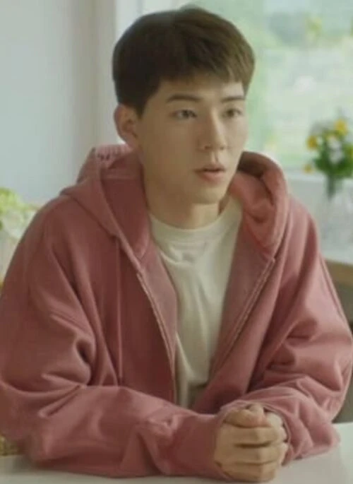 Pink Oversized Hooded Jacket | Kang Hae Joon – Family By Choice