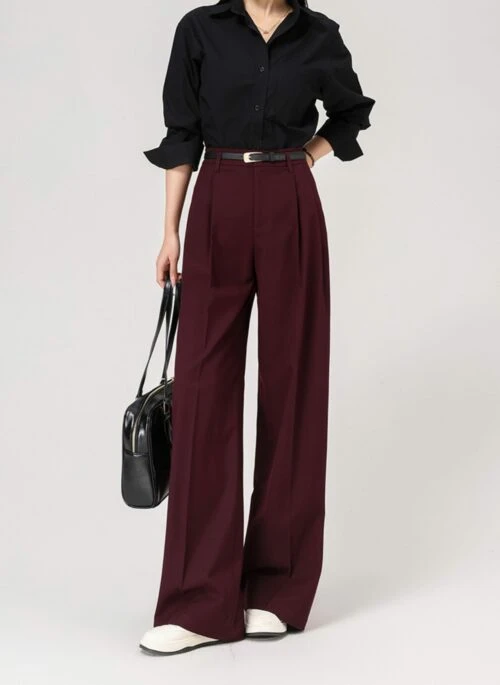 Red Pleated Suit Pants | Rose – BlackPink