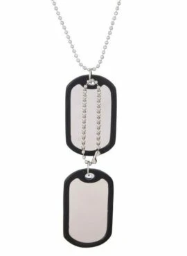 Silver And Black Dog Tag Necklace | Changbin – Stray Kids