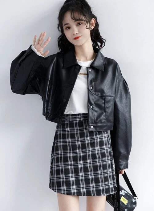 Spring Casual Pu Leather Jacket