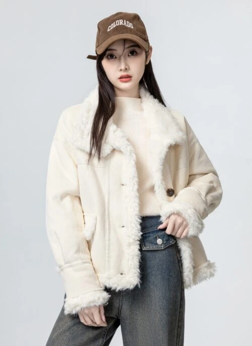 Suede Shearling Fleece Jacket