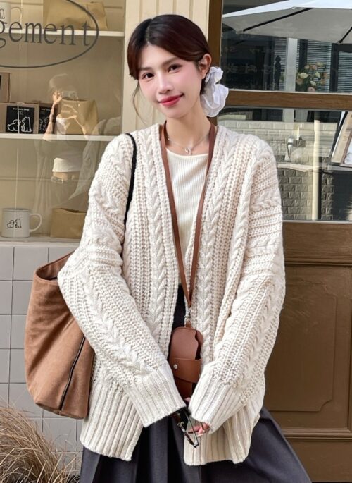 Vintage Chunky Knit Cardigan Sweater