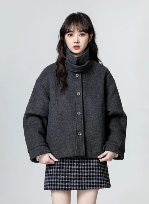 Vintage Dark Gray Wool Coat