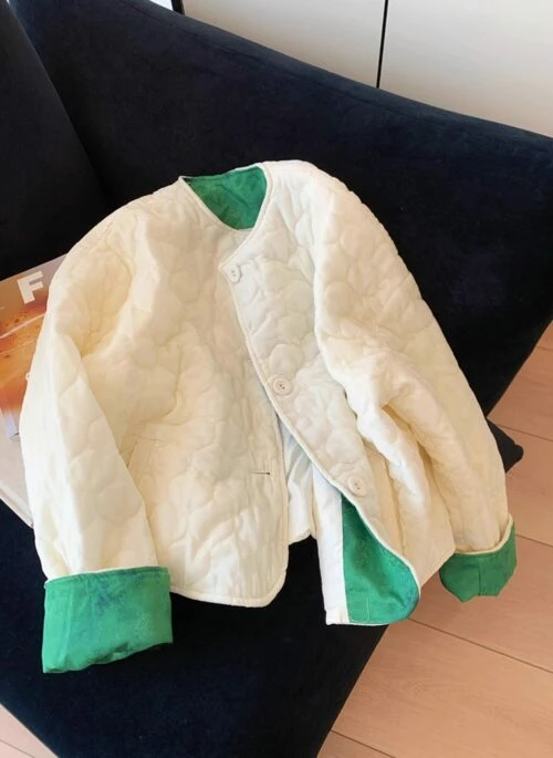 White And Green Quilted Jacket | Key - SHINee