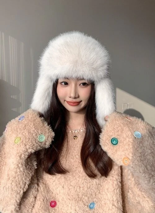 White Furry Earflap Hat | Hyunjin - Stray Kids