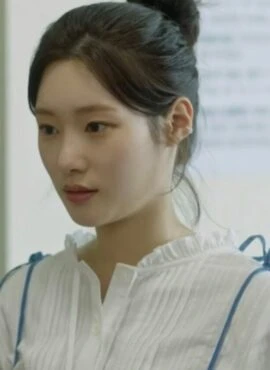 White Ruffle Neckline Pleated Blouse | Yoon Joo Won – Family By Choice