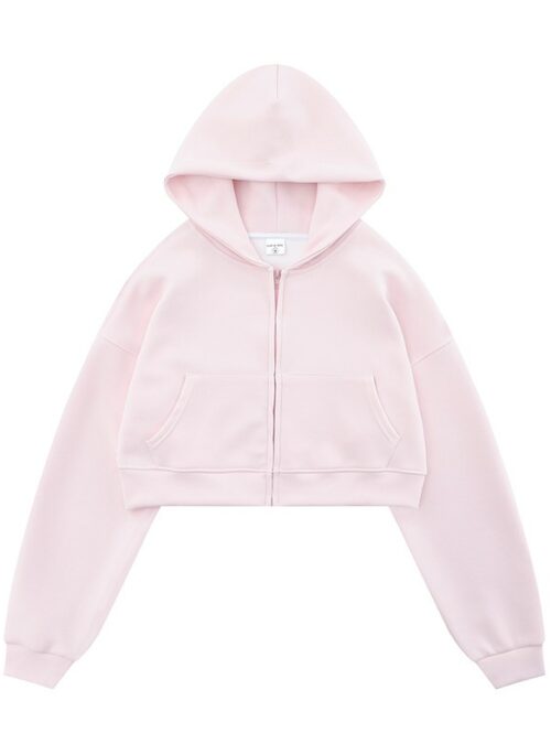 Baby Pink Short Hooded Jacket | Yunah - ILLIT