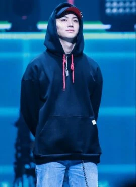 Black Hoodie With Red Drawstring Detail | JB – GOT7