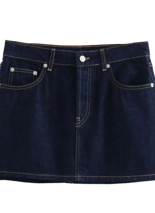 Blue A-Line Casual Denim Mini Skirt | ILLIT