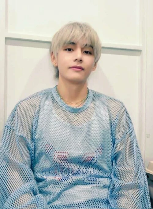 Blue See-Through Fishnet T-Shirt | Taehyung – BTS