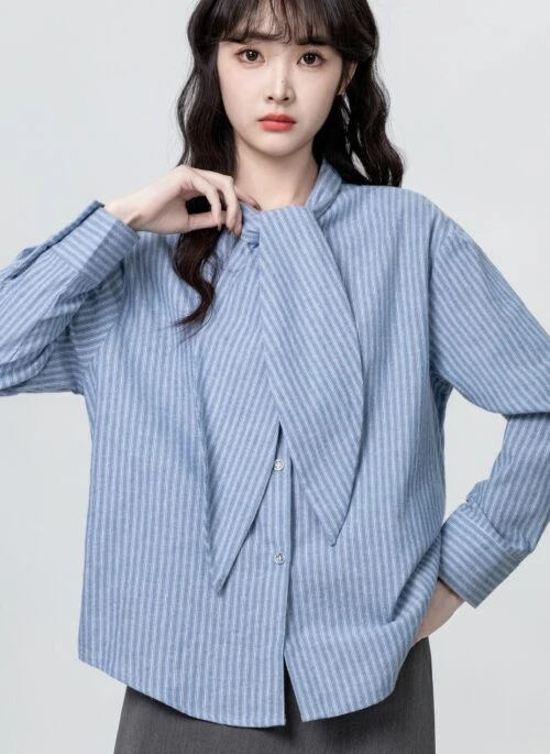 Blue Striped Long Sleeve Shirt