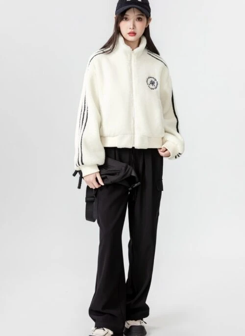 Cozy Fleece Baseball Jacket