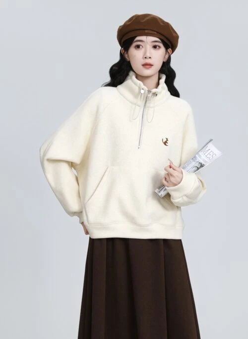 Cozy Highneck Pullover Sweatshirt