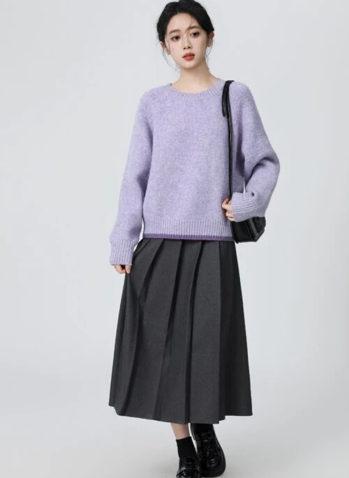 Cozy Purple Knitted Sweater