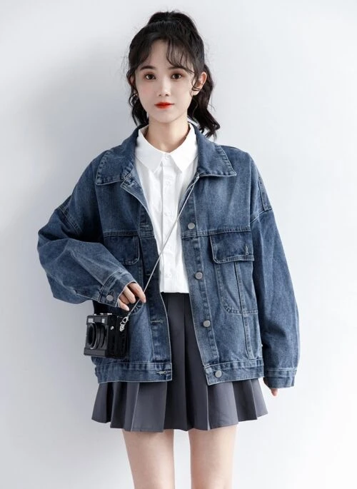 Dark Blue Denim Jacket Spring Collection