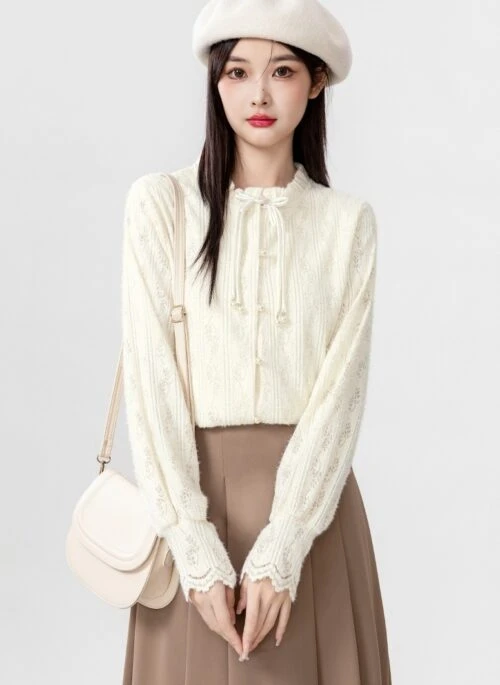 French Lace Long Sleeve Shirt