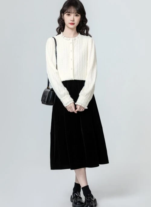 French Lace Stand Collar Shirt