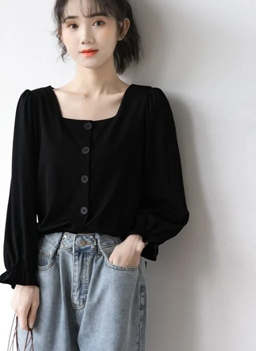 French Style Puff Sleeve Blouse