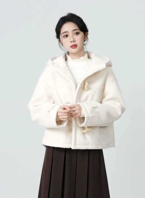 Hooded Wool Duffle Coat