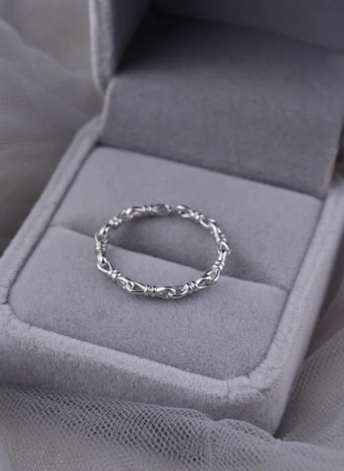 Silver Minimalist Twisted Knot Ring | J-Hope – BTS