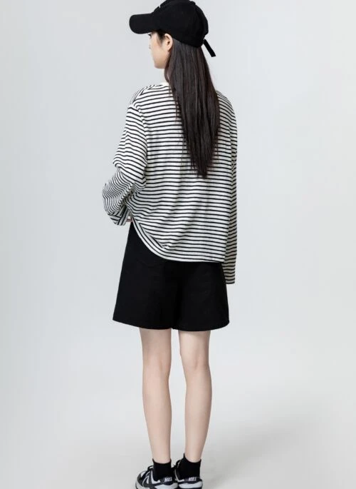 Striped Crewneck Long Sleeve T-Shirt