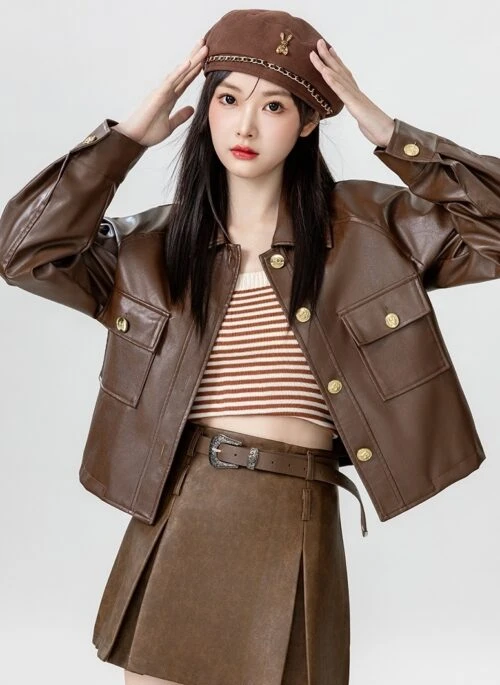 Vintage Brown Leather Jacket