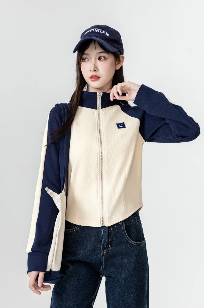 Vintage Colorblock Zipup Jacket - Fashion Chingu