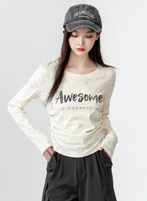 Vintage Style Slim Fit Long Sleeve Top