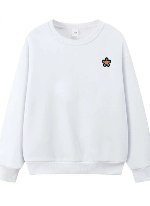 White Mini Flower Print Sweatshirt | Jaehyuk - Treasure