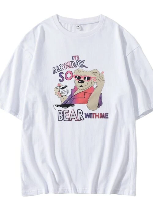 White Monday Bear Graphic T-Shirt | Nayeon – Twice