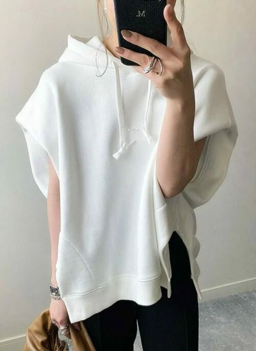 White Sleeveless Oversized Hoodie | Youngjae – GOT7