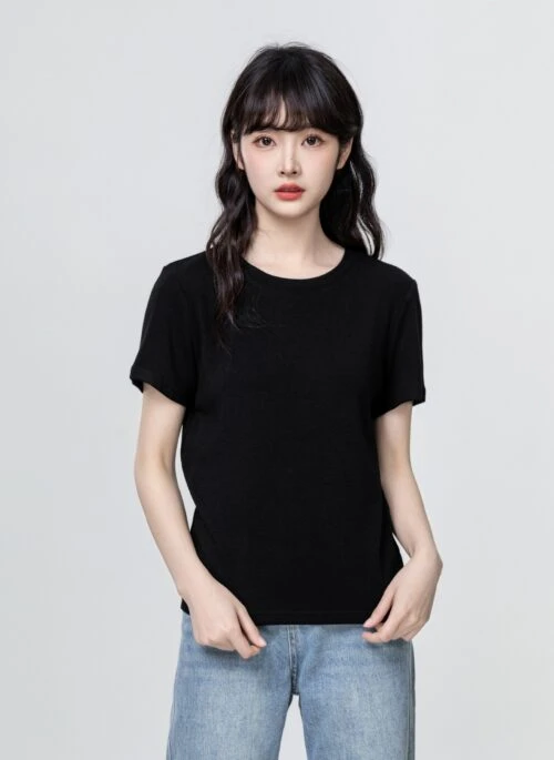 Black Short Sleeve Basic T-Shirt