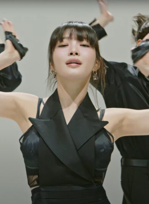 Black Suit Cut-out Bodycon Dress | Chung Ha