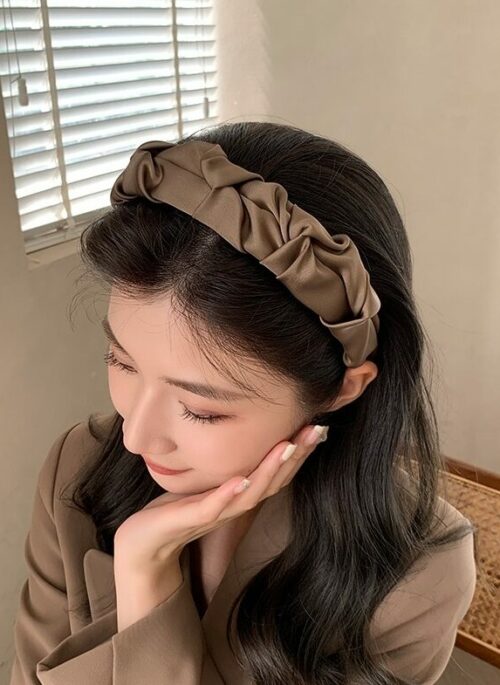 Brown Ruched Satin Hairband | Oh Joo In - Oh My Lord