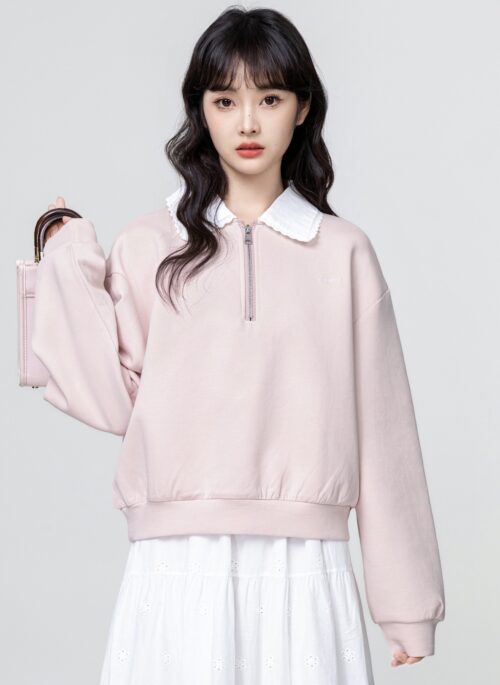 Colorblock Halfzip Pullover Sweater