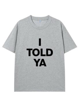 Grey “I Told Ya” Crewneck T-Shirt | Giselle – Aespa