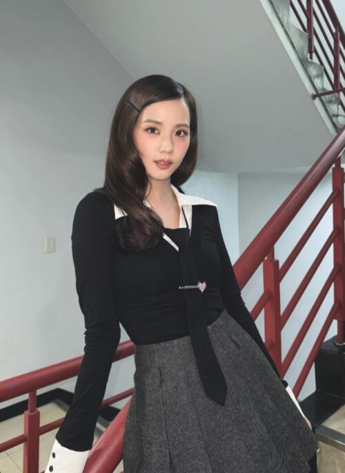 Grey Textured Pleated Skirt | Jisoo – BlackPink