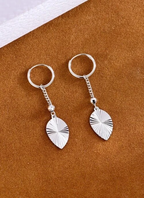 Silver Leaf Tassel Earrings | Taehyung - BTS