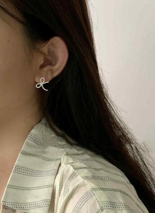 Silver Rope Bow Earrings | Jisoo – BlackPink