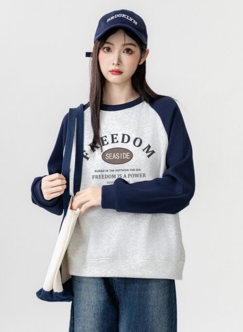 Vintage Crewneck Sweatshirt Casual Pullover