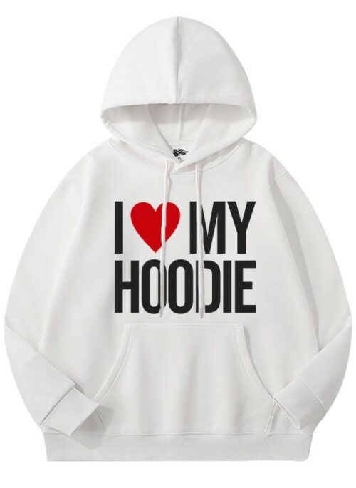 White “I Love My Hoodie” Printed Hoodie | Chaeryeong – ITZY