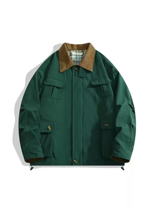 Green Vintage Jacket With Brown Collar | Kim Mu Bee – Melo Movie