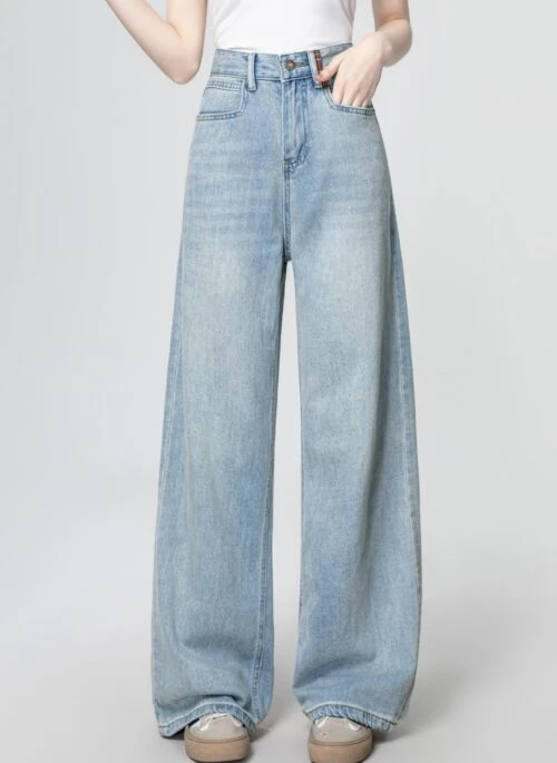 Light Blue Wideleg Denim Pants