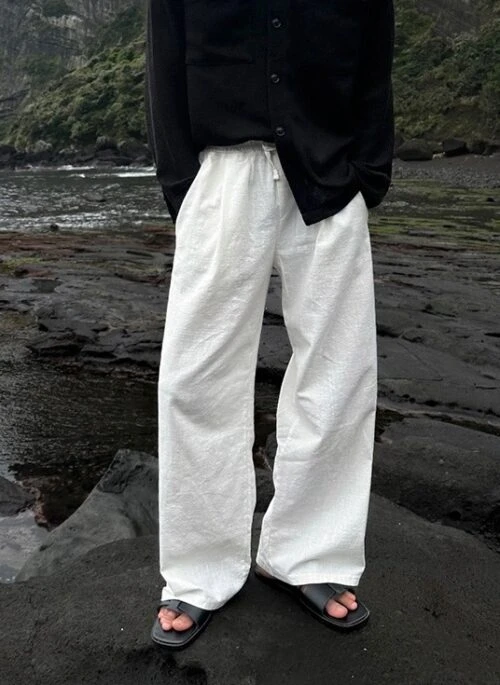 Linen Relaxed Wideleg Casual Pants
