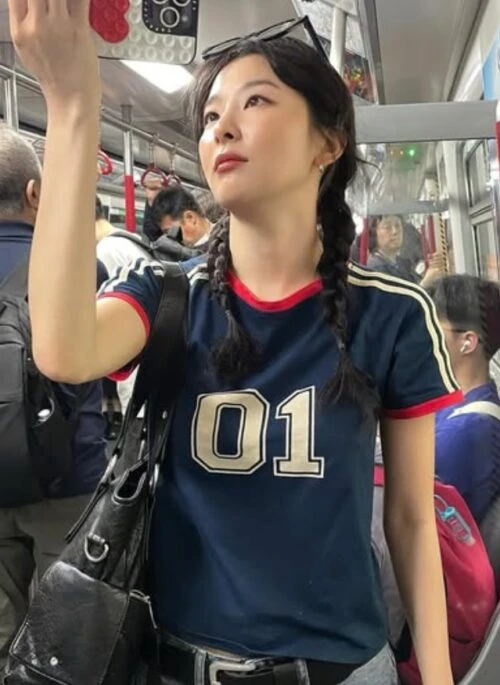 Navy Blue 01 Jersey Style T-Shirt | Seulgi - Red Velvet