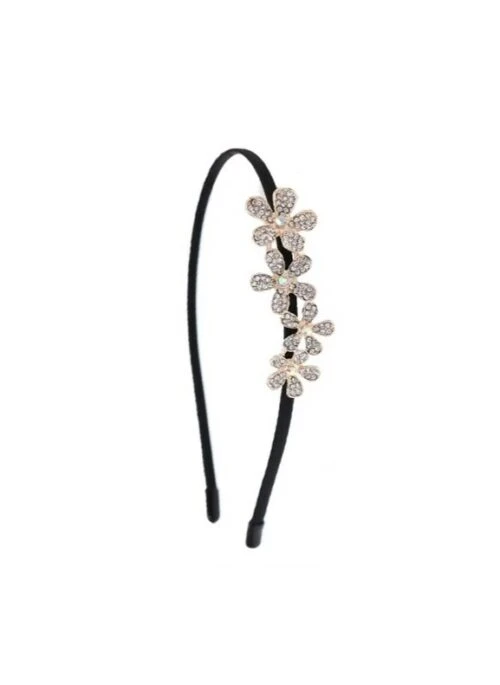 Silver Rhinestone Flowers Headband | Jennie – BlackPink