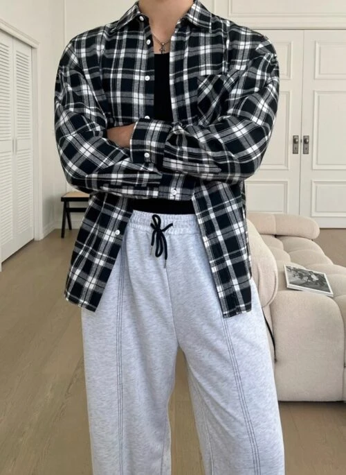 Vintage Plaid Long Sleeve Casual Shirt Jacket