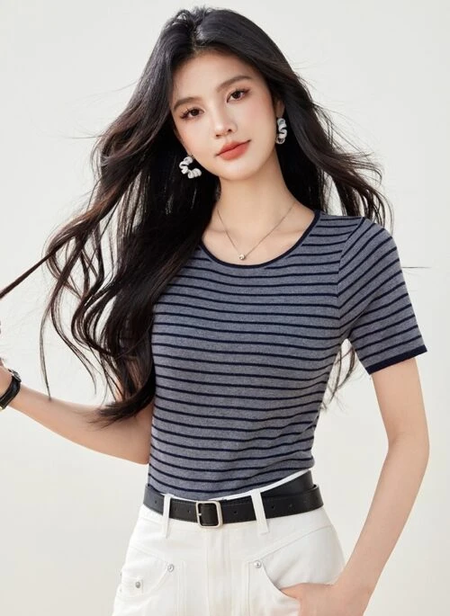 Vintage Striped Knit Top