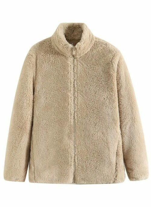 Brown Fluffy Faux Fur Jacket | Mark - NCT - Fashion Chingu